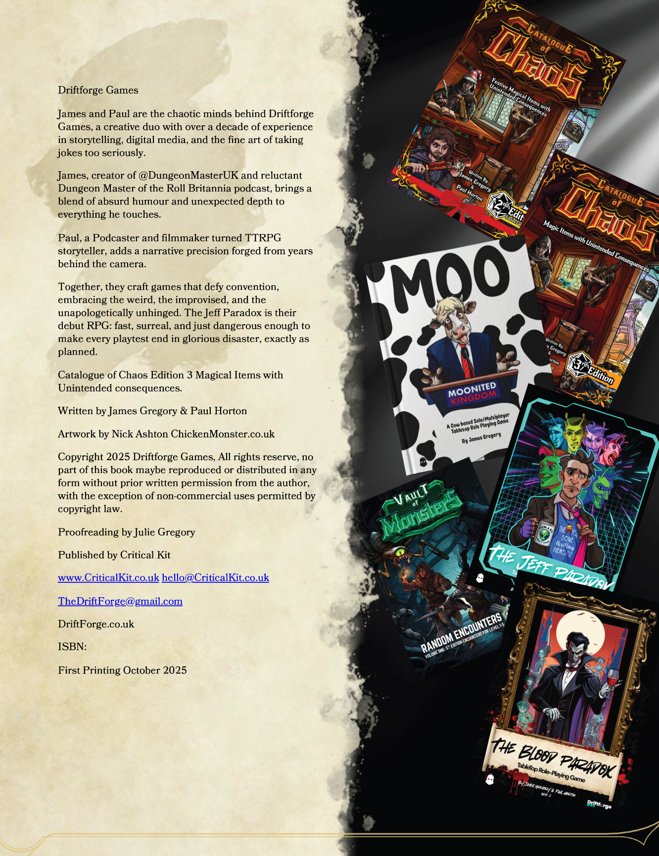 Catalogue of Chaos Ed. 3 - Magical Items with Unintended Consequences